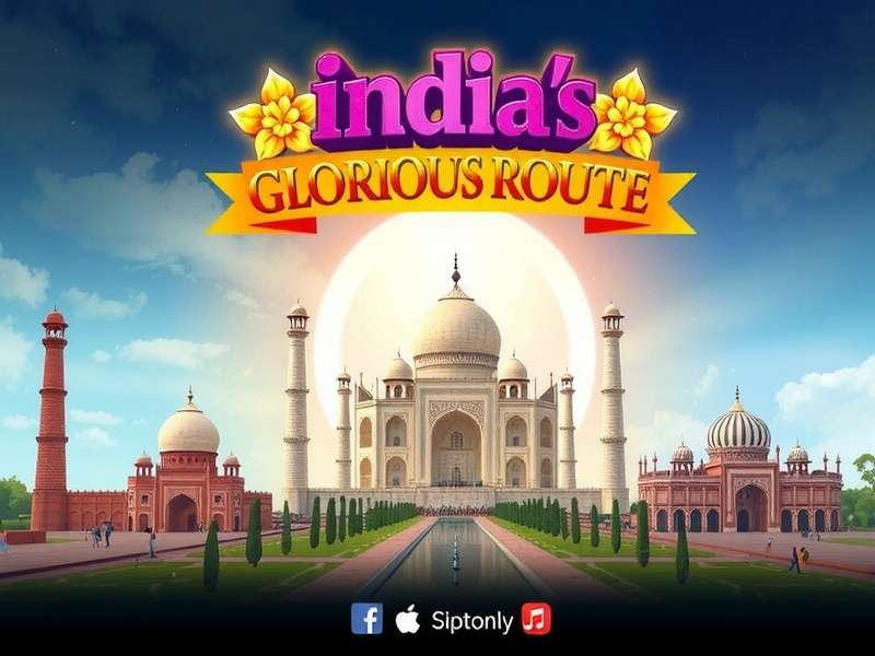 India's Glorious Route game banner showing iconic Indian landmarks